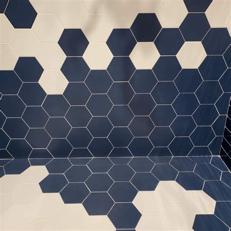 hexagon blue porcelain tile.